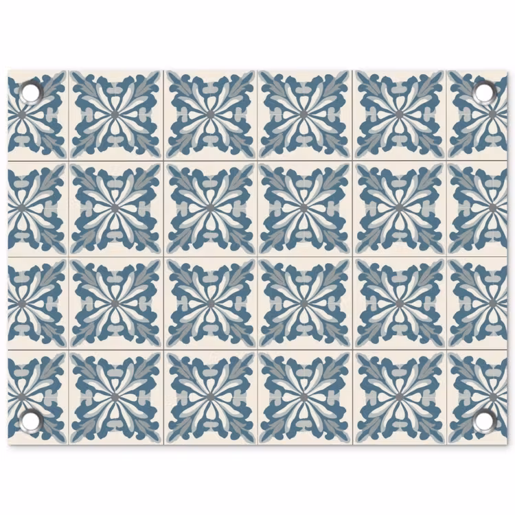 Dessin - Tegel - Blauw tuinposter los doek klein 239 -3d