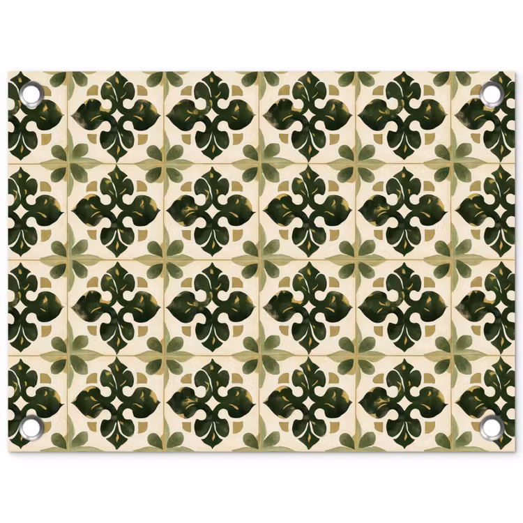 Patroon - Tegel - Groen tuinposter los doek klein 239 -3d