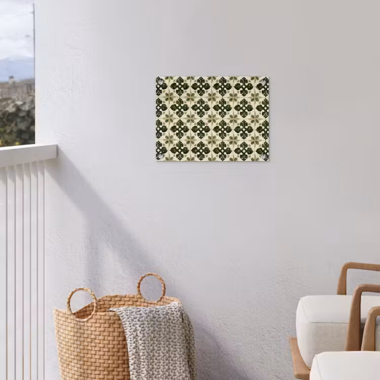 Patroon - Tegel - Groen tuinposter los doek klein 239 -sfeer8