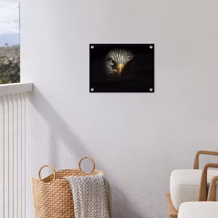 Indringende blik van een arend tuinposter los doek klein -sfeer8