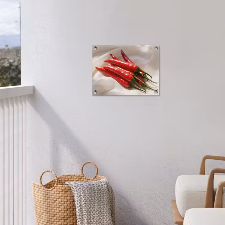 Garden Poster - Pepper - Red - Food - Peper - Rood - Eten tuinposter los doek klein