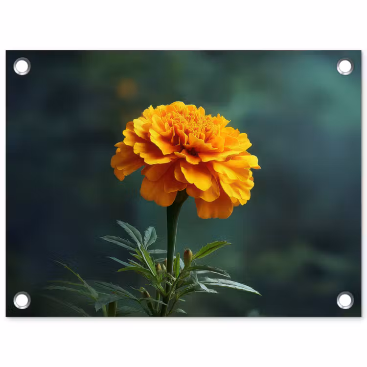 Bloemblaadjes - Afrikaan - Oranje - Wazig tuinposter los doek klein -3d