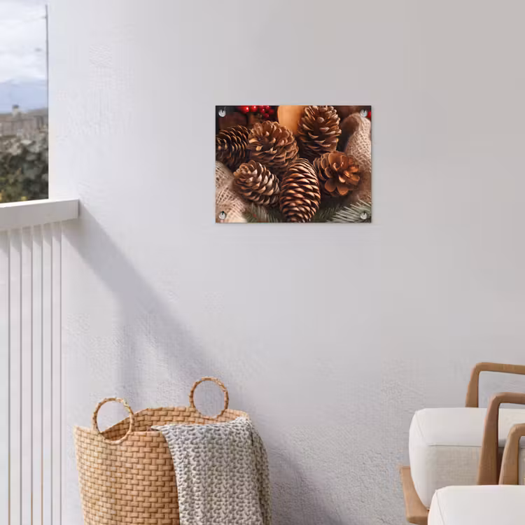 Dennenappels - Boom - Winter - Natuur - Bruin tuinposter los doek klein -sfeer8