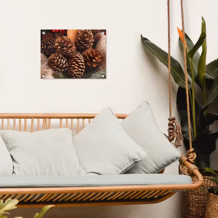 Dennenappels - Boom - Winter - Natuur - Bruin tuinposter los doek klein -sfeer7