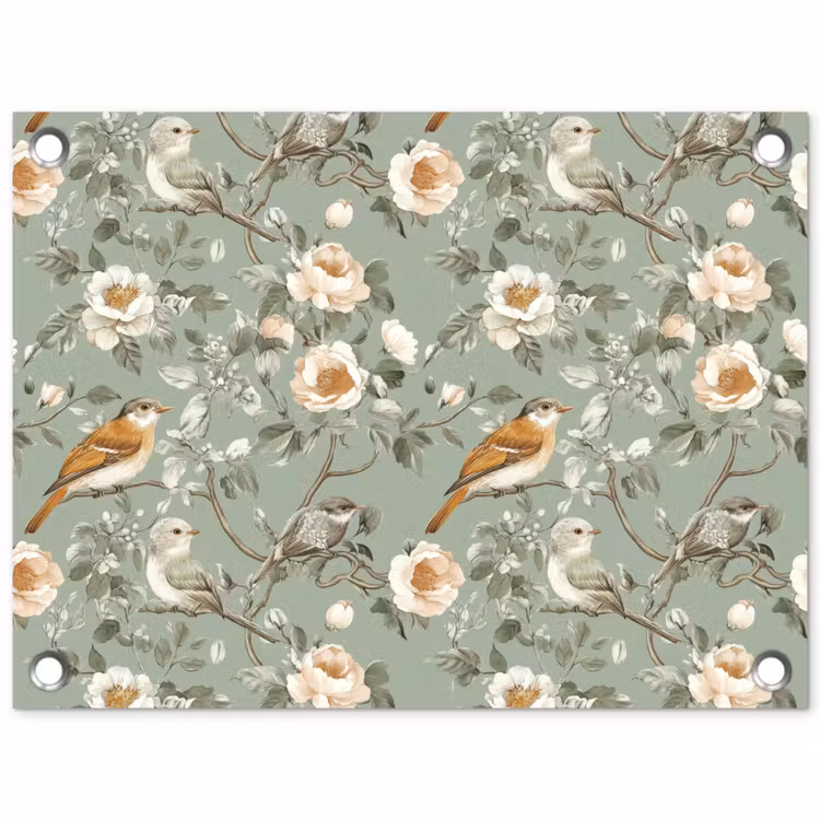 Roze - Vogels - Kleurrijk tuinposter los doek klein 239 -3d