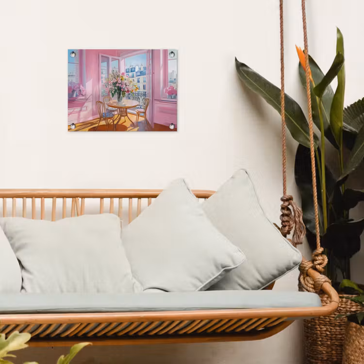 Pink - City - Bloemen tuinposter los doek klein -sfeer7