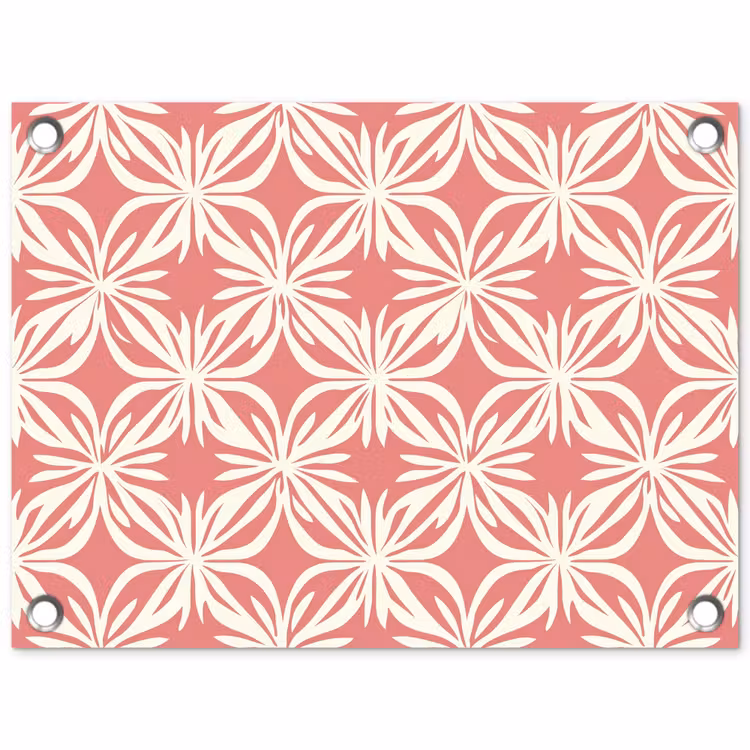Roze - Bloemenmotief - Wit - Modern tuinposter los doek klein 239 -3d