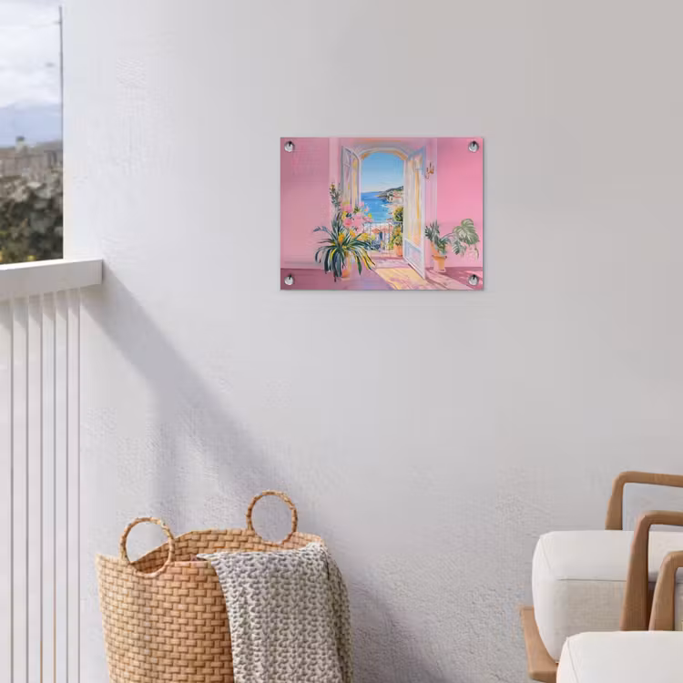 Roze - Buiten - Verf tuinposter los doek klein -sfeer8