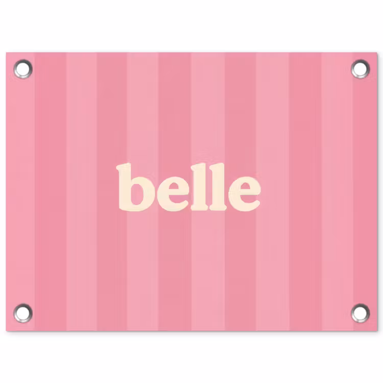 Roze - Gestreept - Belle tuinposter los doek klein -3d