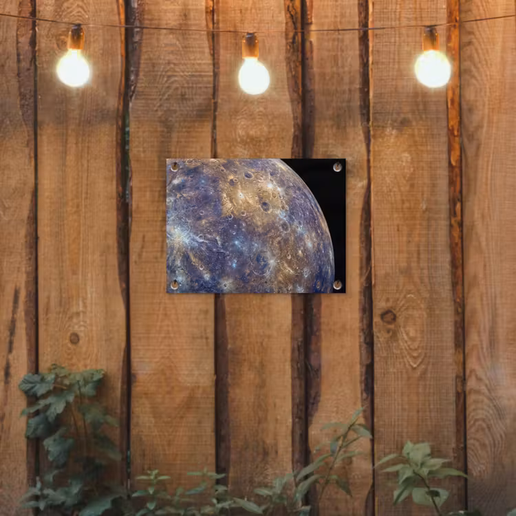 Garden Poster - Planet - Craters - Space - Planeet - Kraters - Ruimte tuinposter los doek klein