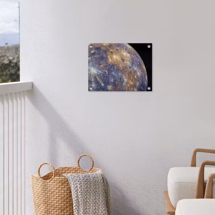 Garden Poster - Planet - Craters - Space - Planeet - Kraters - Ruimte tuinposter los doek klein