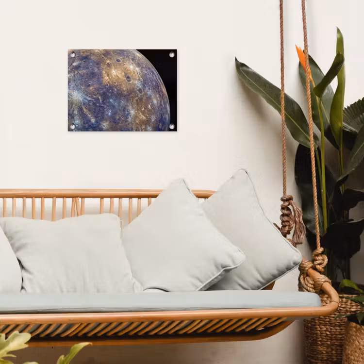 Garden Poster - Planet - Craters - Space - Planeet - Kraters - Ruimte tuinposter los doek klein