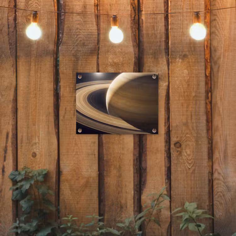 Garden Poster - Planet - Rings - Space - Planeet - Ringen - Ruimte tuinposter los doek klein
