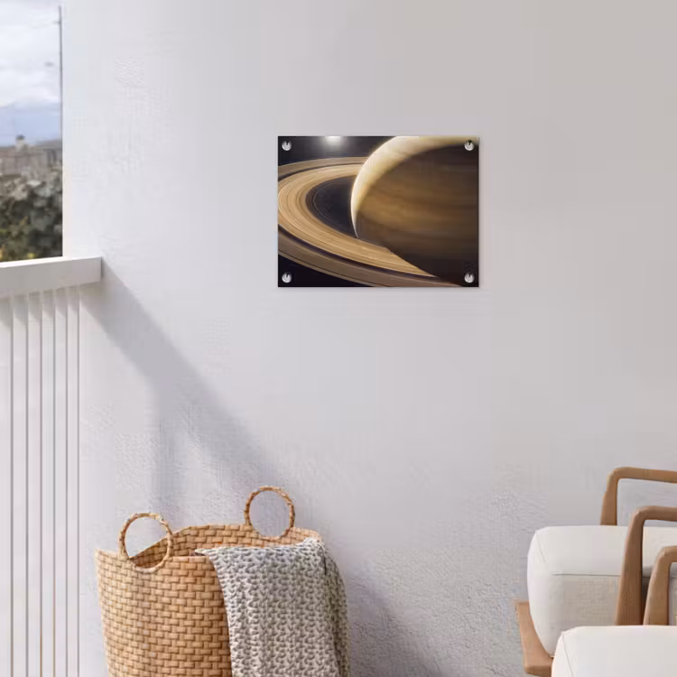 Garden Poster - Planet - Rings - Space - Planeet - Ringen - Ruimte tuinposter los doek klein