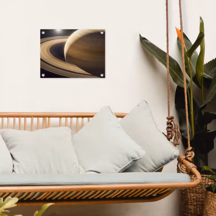 Garden Poster - Planet - Rings - Space - Planeet - Ringen - Ruimte tuinposter los doek klein