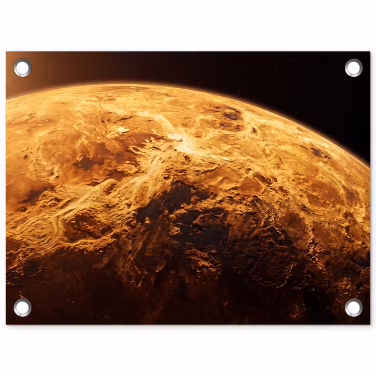 Garden Poster - Planet - Space - Orange - Planeet - Ruimte - Oranje tuinposter los doek klein