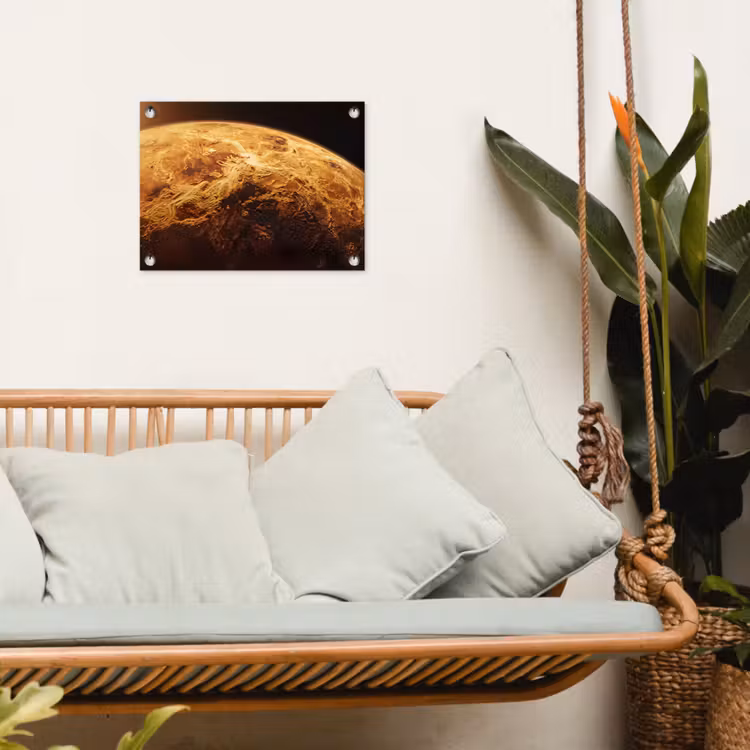 Garden Poster - Planet - Space - Orange - Planeet - Ruimte - Oranje tuinposter los doek klein