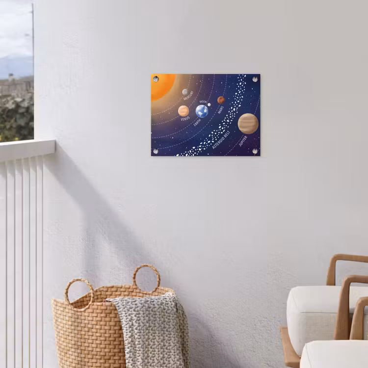 Planetenstelsel - Ruimte - Illustratie tuinposter los doek klein -sfeer8