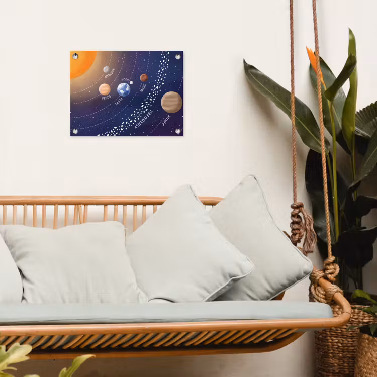 Planetenstelsel - Ruimte - Illustratie tuinposter los doek klein -sfeer7