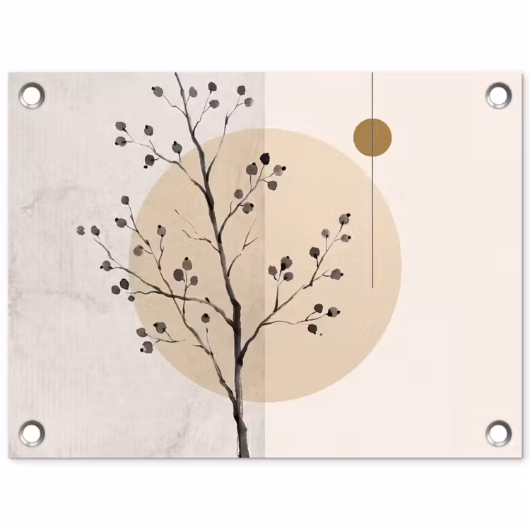 Garden Poster - Plant - Abstract - Beige - Plant - Abstract - Beige tuinposter los doek klein