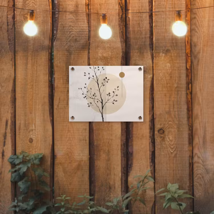 Garden Poster - Plant - Abstract - Beige - Plant - Abstract - Beige tuinposter los doek klein