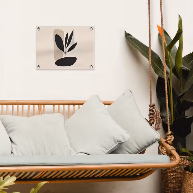 Plant - Beige - Japandi tuinposter los doek klein -sfeer7