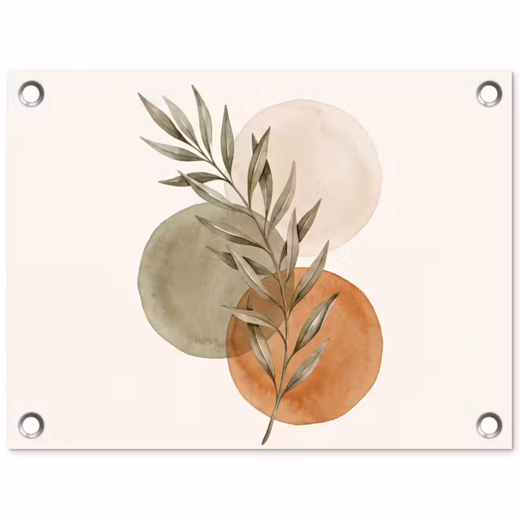 Garden Poster - Plant - Circles - Abstract - Plant - Cirkels - Abstract tuinposter los doek klein
