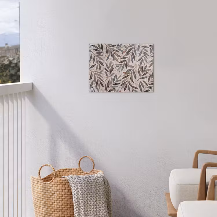 Plant - Blad - Mozaïek - Groen tuinposter los doek klein -sfeer8