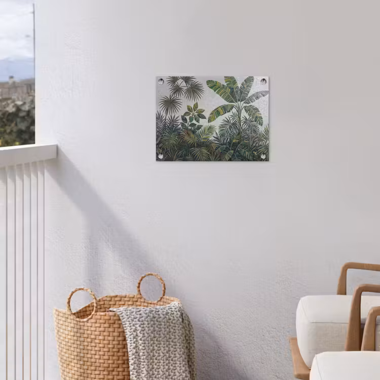 Planten - Tropisch - Mozaïek - Groen - Natuur tuinposter los doek klein -sfeer8