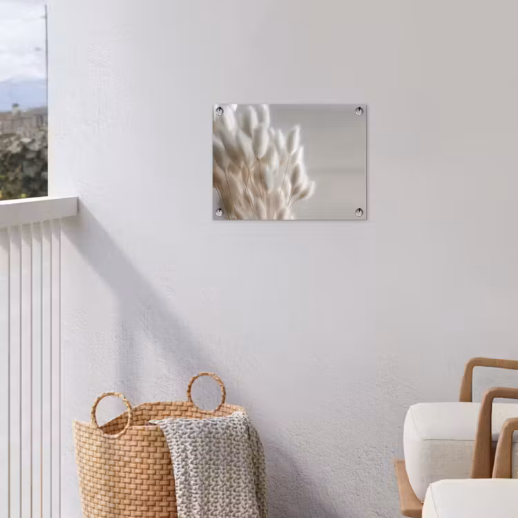 Pluimen - Beige - Minimalistisch tuinposter los doek klein -sfeer8