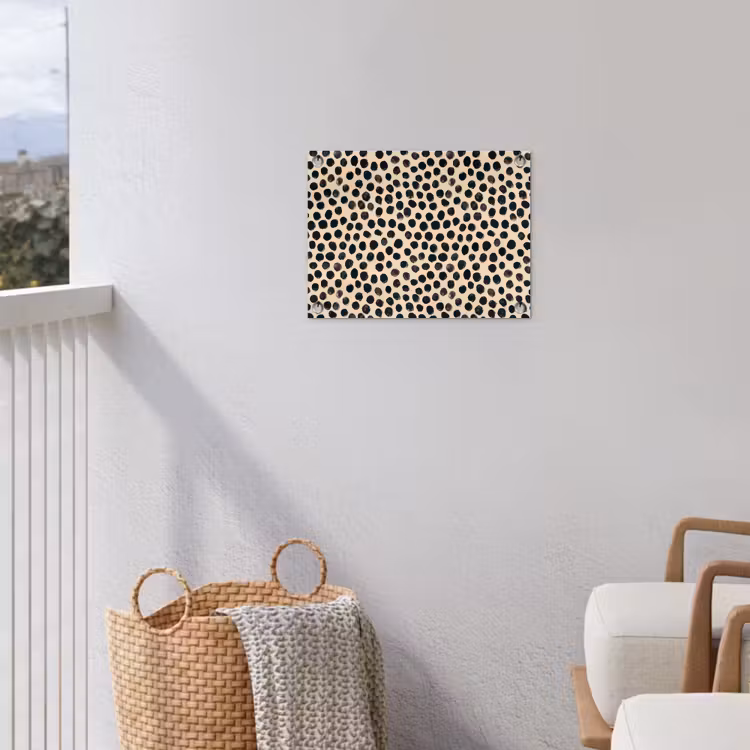 Stippen - Patroon - Zwart tuinposter los doek klein 239 -sfeer8