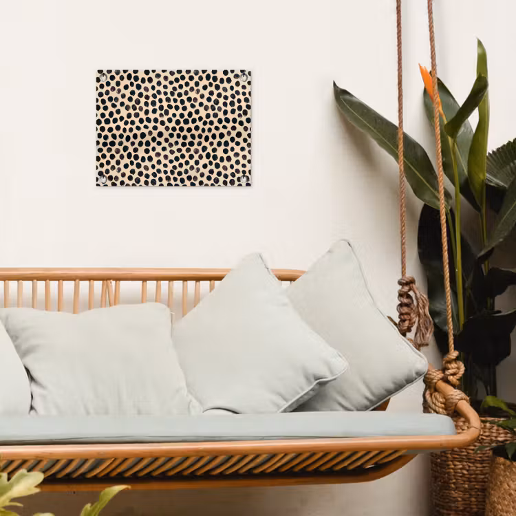 Stippen - Patroon - Zwart tuinposter los doek klein 239 -sfeer7