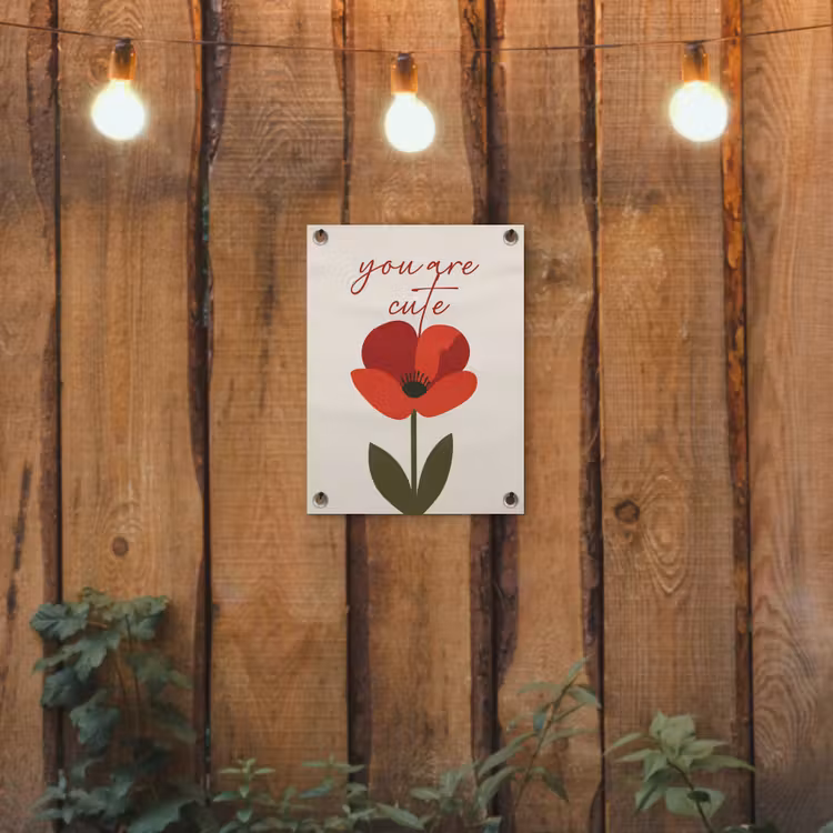 Klaproos - Bloem - Rood - Valentijn tuinposter los doek klein -sfeer1
