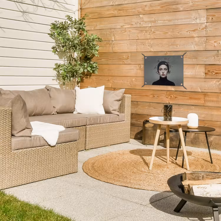 Portret - Vogels - Zwart tuinposter los doek klein -sfeer4
