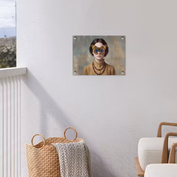 Portret - Vlinder - Kleurrijk tuinposter los doek klein -sfeer8