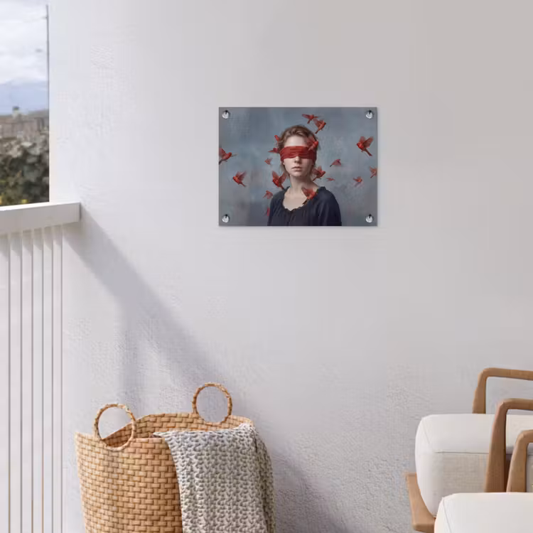 Portret - Krachtig - Rood tuinposter los doek klein -sfeer8