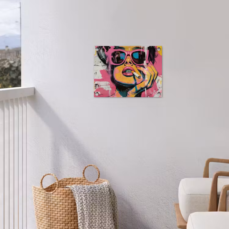 Portret - Vrouw - Abstract - Zonnebril tuinposter los doek klein -sfeer8