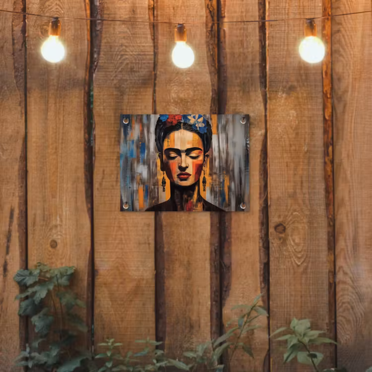 Portret - Vrouw - Bloemen tuinposter los doek klein -sfeer1