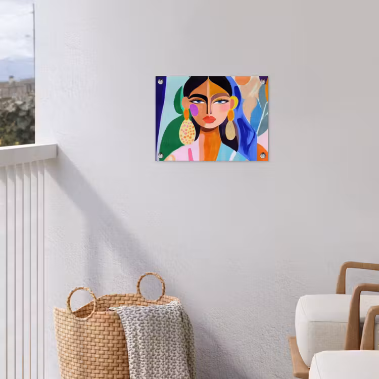Portret - Vrouw - Modern tuinposter los doek klein -sfeer8