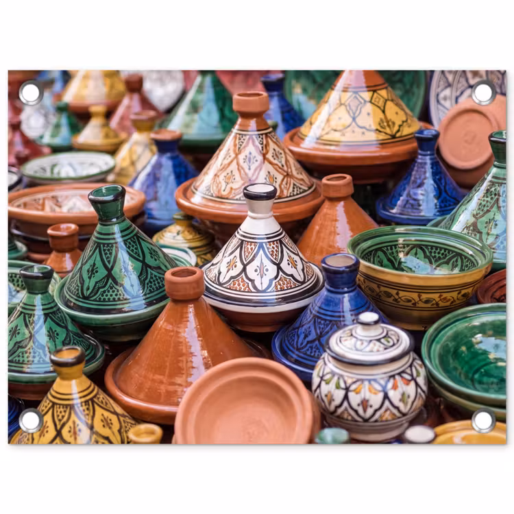 Garden Poster - Pottery - Colorful - Pattern - Aardewerk - Kleurrijk - Patroon tuinposter los doek klein