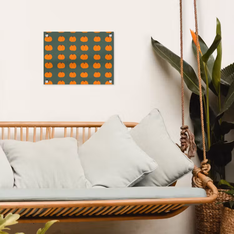 Pompoen - Patroon - Oranje tuinposter los doek klein 239 -sfeer7