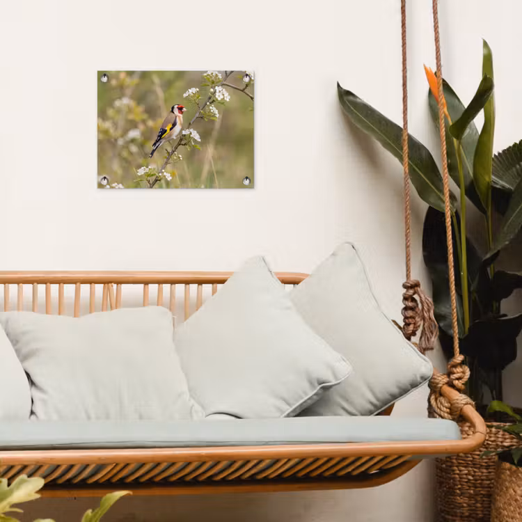 Putter - Bloesem - Lente - Natuur - Kleurrijk tuinposter los doek klein -sfeer7