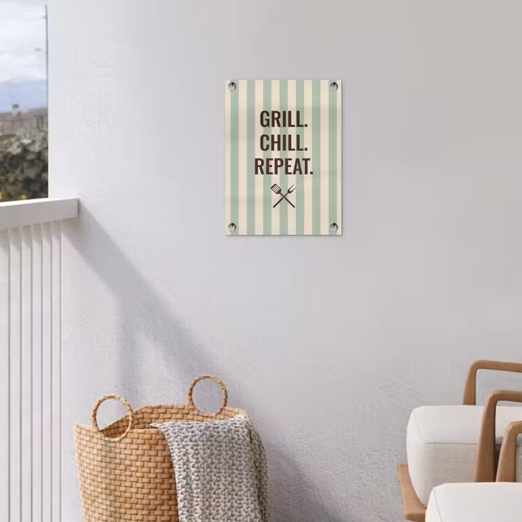 Quote - Strepen - Grill tuinposter los doek klein -sfeer8