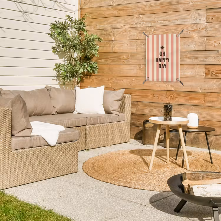 Quote - Zomer - Strepen tuinposter los doek klein -sfeer4