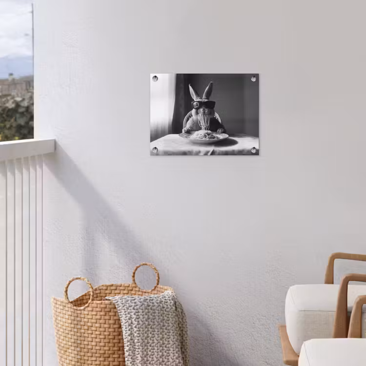 Konijn - Bunny - Zonnebril - Tafelkleed - Pasta - Schattig tuinposter los doek klein -sfeer8