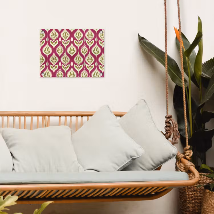 Retro - Floraal - Paars tuinposter los doek klein 239 -sfeer7