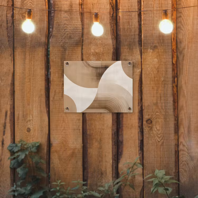 Retro - Geometrische lagen - Aardetinten tuinposter los doek klein -sfeer1