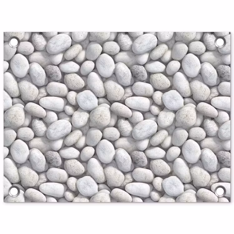 Steentjes - Grijs - Ovaal tuinposter los doek klein 239 -3d