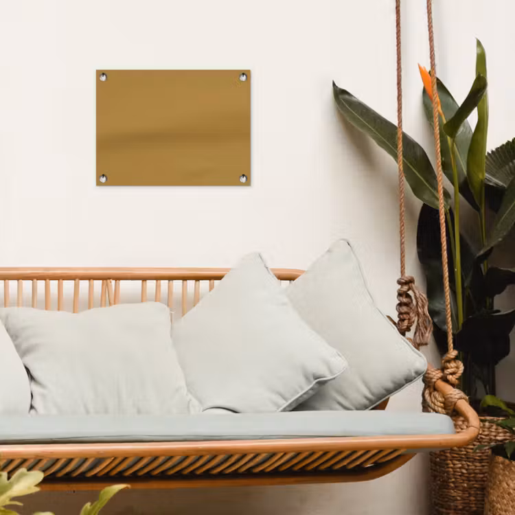 Rhythmic - Ochre - Geel tuinposter los doek klein 239 -sfeer7