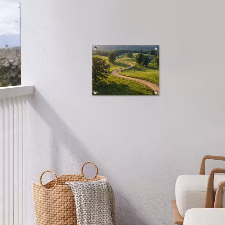 Weg - Weide - Natuur - Groen tuinposter los doek klein -sfeer8